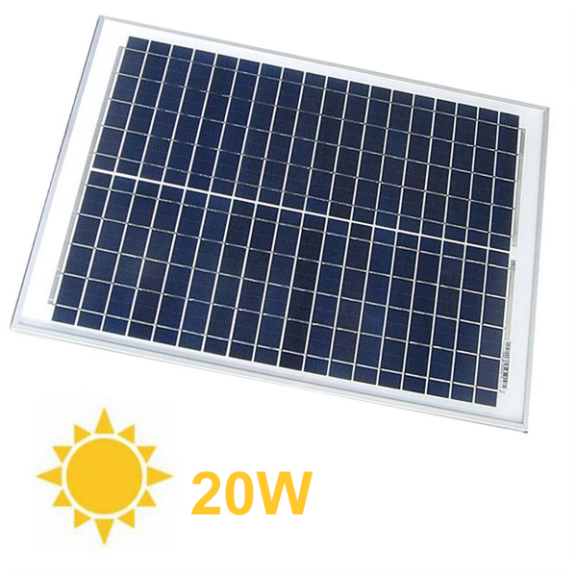 Panneau solaire polycristallin 12V-20W-Leer más