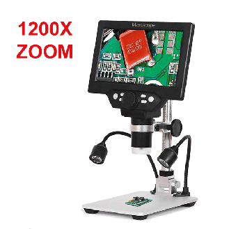 Microscopio digitale 1-1200X con monitor LCD a colori da 7"-Leggi tutto