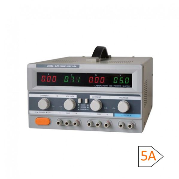 Alimentatore da laboratorio Lineare 2 uscite 0-30 V / 0-5 A e uscita fissa 5 V / 3 A-Leggi tutto