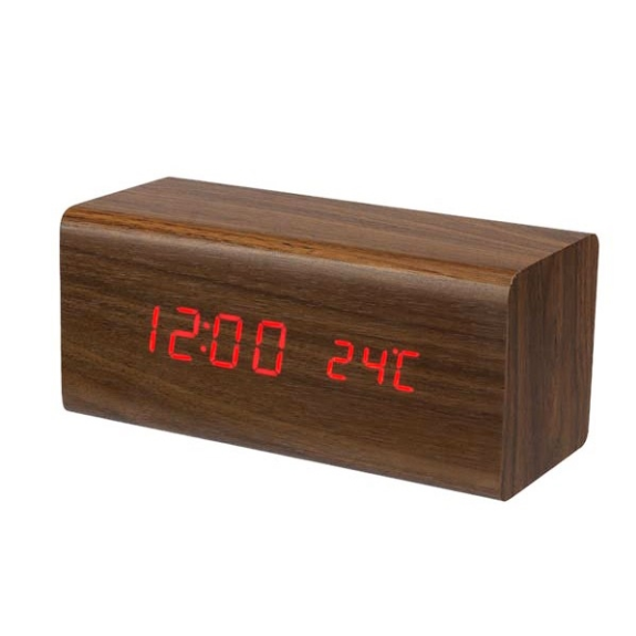 Horloge en bois - Saveglia numérique avec température et calendrier-Leer más