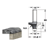 Fresa para madera de radio para cantos de encimera de solid surface con vástago S12 para fresadora de mano - RW1002C