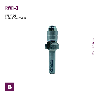 Fresa para madera de redondear esquinas de cantos con vástago S8 para fresadora de mano - RWB0305-Leer más