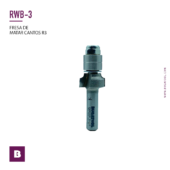 Fresa para madera de redondear esquinas de cantos con vástago S8 para fresadora de mano - RWB0305-Leer más