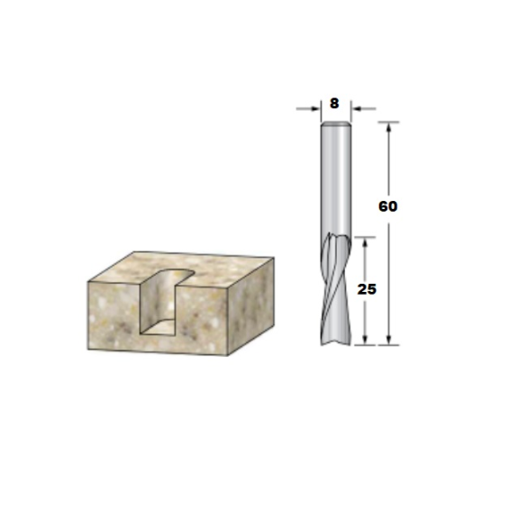 Fresa de CNC de corte positivo para fresadora de mano y CNC con vástago S8 mm-Leer más