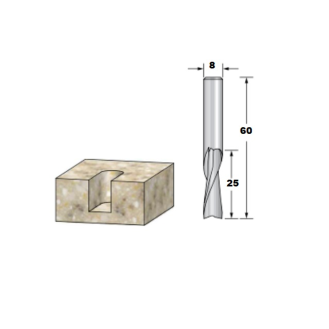 Fresa de CNC de corte positivo para fresadora de mano y CNC con vástago S8 mm-Leer más