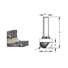 Fresa Especial Solid Surface para radio R10 con vástago S12 con rodamiento Derlin superior