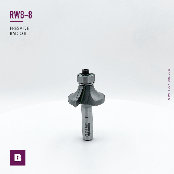 Fresa para madera de radio para cantos de madera con vástago S8 para fresadora de mano - RW08005-Leer más