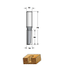 Fresa para madera recta con punta de carburo con vástago S12, D12 y 2 cuchillas para fresadora de mano - P241202/K