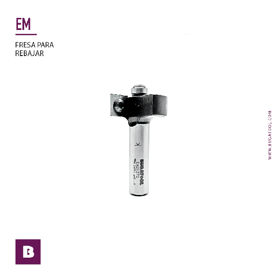 Fresa para madera para rebajar cantos de encimera con vástago S12 para fresadora de mano - EM21275-Leer más