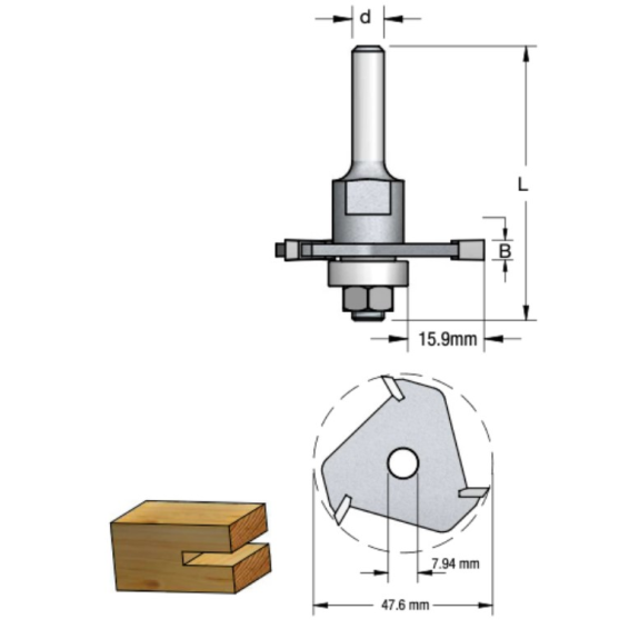 Fresa para madera de ranurar los cantos con vástago S12 y 4mm de espesor para fresadora de mano-Leer más