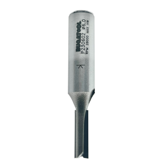Fresa para madera recta con punta de carburo con vástago S12, D6 y 2 cuchillas para fresadora de mano - P230602 /K-Leer más