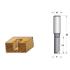 Fresa para madera recta con punta de carburo con vástago S12, D6 y 2 cuchillas para fresadora de mano - P230602 /K
