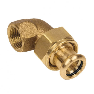 Coude raccord pressfitting bronze  Ø 1/2" F x 15*-Lire la description