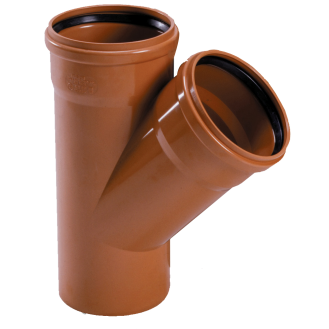 Té réduit 45° PVC égout rouge  Ø 200 x 110 x 200*-Lire la description