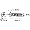 Vis autoperceuse tête ronde  - Vendu par: 500 | D (mm): 3.5 | DK (mm): 7 | L (mm): 9.5 | k (mm): 2.6