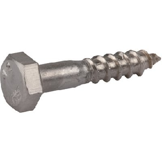 Tirefond à tête hexagonale inox A2  - Vendu par: 25 | L (mm): 80 | S (mm): 13 | D (mm): 8 | k (mm): 5.5-Lire la description