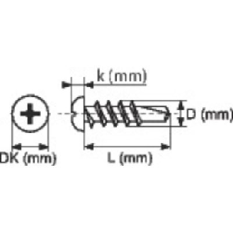 Vis autoperceuse tête ronde  - Vendu par: 250 | D (mm): 4.8 | L (mm): 38 | DK (mm): 9.5 | k (mm): 3.7-Lire la description