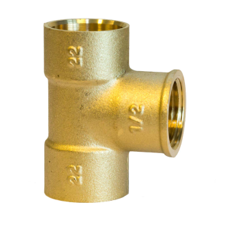 Té F/C laiton  Ø 15 x 3/8" F x 15*-Lire la description