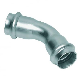 Coude FF 45° pressfitting inox  Ø 88.9*-Lire la description