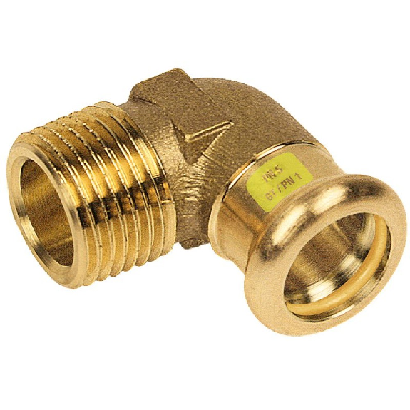 Coude pressfitting bronze  Ø 3/8" M x 15*-Lire la description