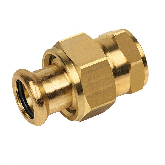 Raccord union pressfitting bronze  Ø 6/4" F x 42-Lire la description