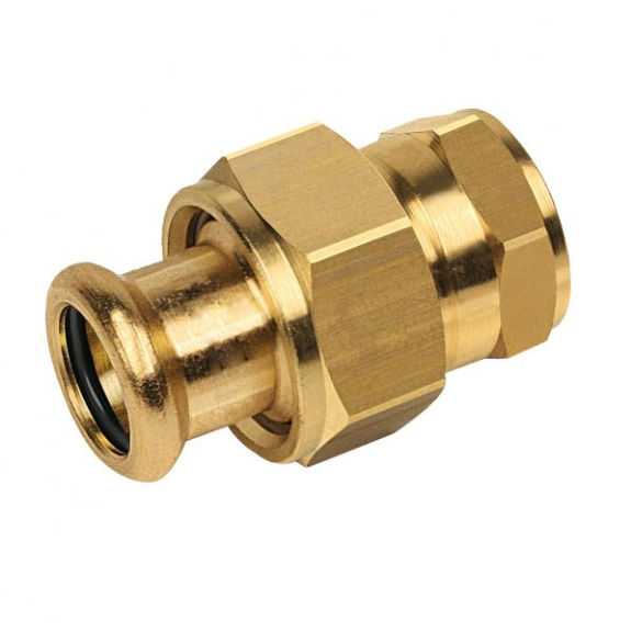 Raccord union pressfitting bronze  Ø 6/4" F x 42-Lire la description