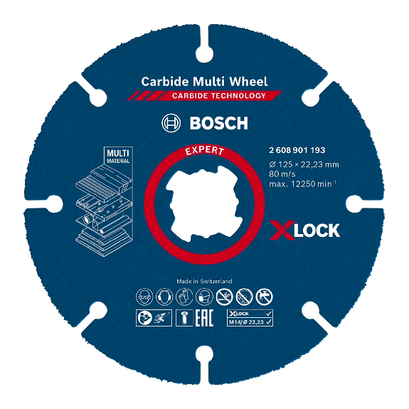 Bosch EXPERT X-LOCK Carbure MultiWheel10erDisplay 10x125x22.23mm (2 608 901 195)-Lire la description