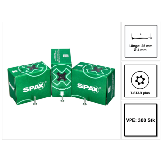 SPAX Rückwandschrauben 4 x 25 ohne Linse T-STAR PLUS T10 VG-Beschreibung lesen