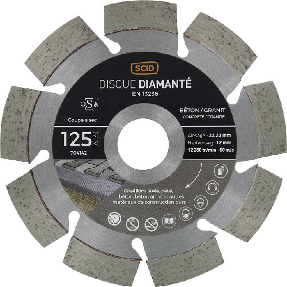 Disque béton granit professionnel  - Diamètre (mm): 125-Lire la description