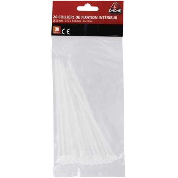 Collier de fixation type Colring  - Denture: Intérieure | Modèle: Incolore | l x L: 3.5 x 140 mm | Serra maxi: 33 mm-Lire la description