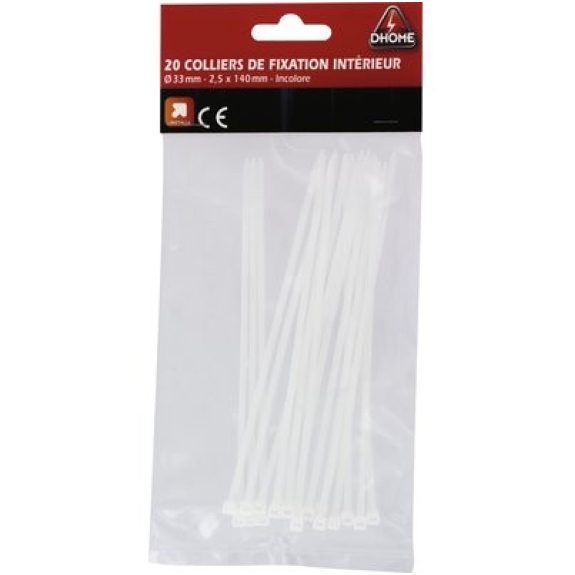 Collier de fixation type Colring  - Denture: Intérieure | Modèle: Incolore | l x L: 2.5 x 140 mm | Serra maxi: 33 mm-Lire la description