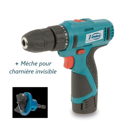 Perceuse visseuse à batterie ATB40 + mèche pour charnière invisible-Lire la description