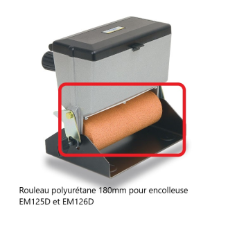Rouleau polyuréthane 180mm pour encolleuse EM126D et EM125D-Lire la description
