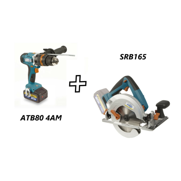 Kit d'outils à batterie avec perceuse, visseuse et scie circulaire-Lire la description