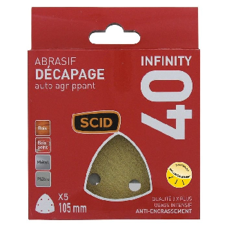 Patin auto-agrippant 105 mm 6 trous  - Vendu par: 8 | Grain: 40 x 2 / 80 x 2 / 120 x 2 / 180 x 2-Lire la description