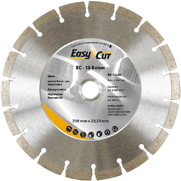 Trennscheibe Diamant EC-18 115x1,9x10x22,23mm CEDIMA-Beschreibung lesen