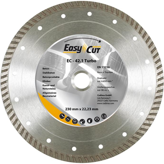 Trennscheibe Diamant EC-42.1 115x2,2x10x22,23mm CEDIMA Trennscheibe Diamant EC-42.1 115x2,2x10x22,23mm CEDIMA-Beschreibung lesen