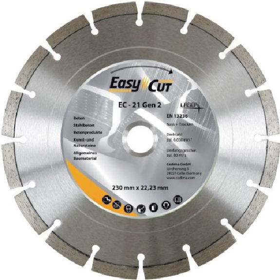 Cedima Diamant-Trennscheibe EC-21.2 115x2,1x12x22,23mm-Leggi tutto