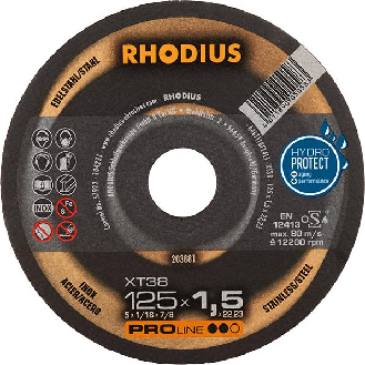 Disco de corte extrafino RHODIUS, 125 x 1,5 x 22,2 mm, recto-Leer más