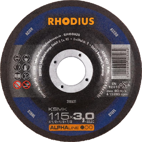 Trennscheibe KSMK 115 x 3,0mm gekr. Rhodius-Beschreibung lesen