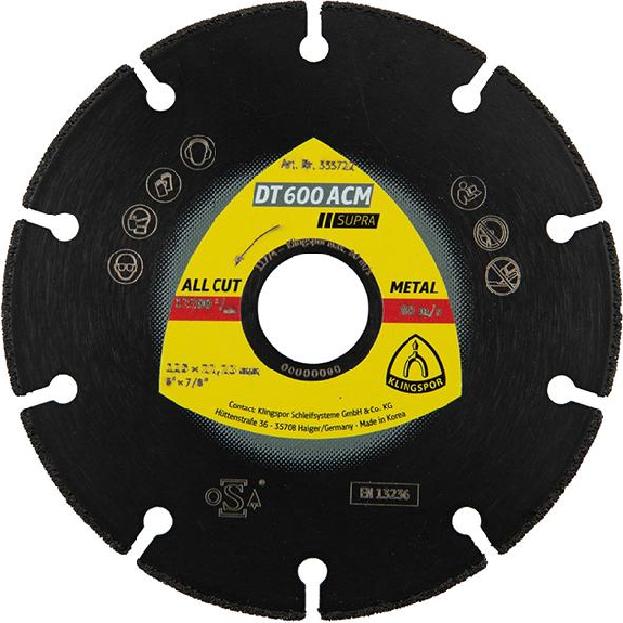 Diamanttrennscheibe DT 600 ACM Supra 115x1,3X22,2m Diamanttrennscheibe DT 600 ACM Supra 115x1,3X22,2m-Beschreibung lesen