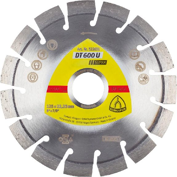 Diamanttrennscheibe DT/SUPRA/DT600U/S/115X2,4X22,23/13K/9-Beschreibung lesen