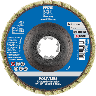 Polivliesscheibe X-LOCK PVL A 125mm 180 mittel Pferd-Beschreibung lesen