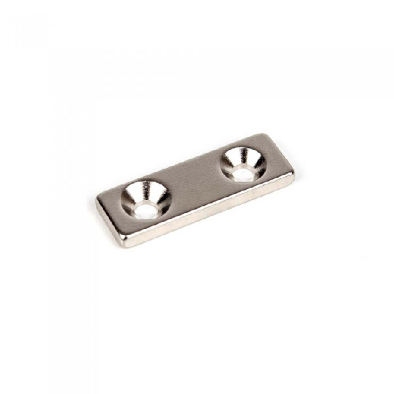 Aimant à trou biseauté 30mm x 10mm x 3mm Puissance 4kg-Lire la description