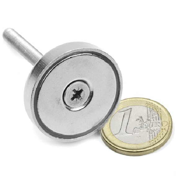 Runder magnet in stahlschale mit senkbohrung - Durchmesser 32 mm Leistung 25 kg-Beschreibung lesen