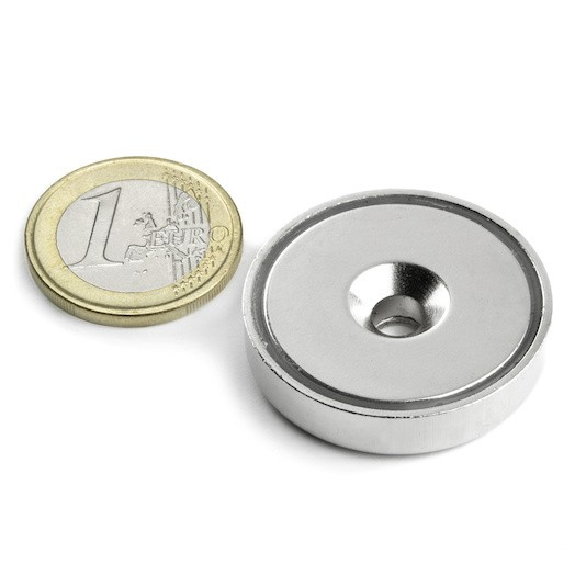 Runder magnet in stahlschale mit senkbohrung - Durchmesser 32 mm Leistung 25 kg-Beschreibung lesen