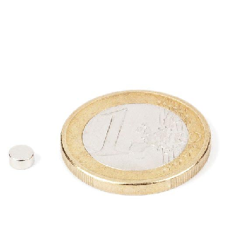 Aimant néodyme rond Diamètre 4mm x 2mm Puissance 0,37kg-Lire la description