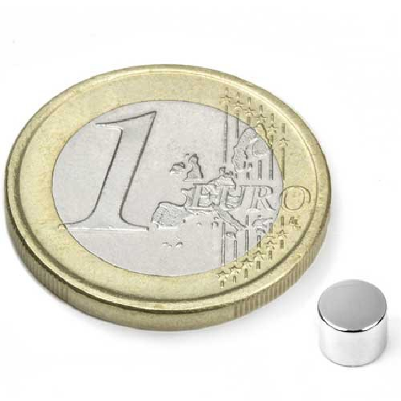 Imán de neodimio redondo Diámetro 5 mm x 4 mm de potencia 0.86 kg-Leer más