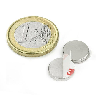 Aimant autocollant diamètre 12mm x 2mm Puissance 1,6kg-Lire la description