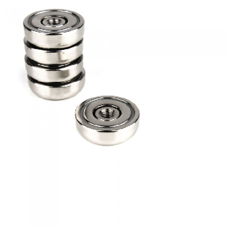 Aimant à trou taraudé 25mm filetage M5 Puissance 14kg-Lire la description